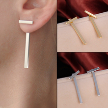 Womens Punk Simple T Shape Drop Alloy Strip Earrings Ear Studs Party Fashion Jewelry 6Y1P 2024 - buy cheap