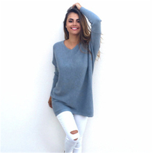 Spring Autumn Knitted-sweater Casual Big Size Women Long Sweater Batwing Sleeve Large Size Female Sweater Leisure pullover J588 2024 - buy cheap