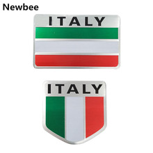 3D алюминиевая наклейка Newbee для автомобиля, итальянская карта, Национальный флаг, герб гриля, мотоциклетная наклейка для Ferrari Fiat Piaggio Vespa Ford 2024 - купить недорого