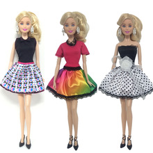 NK 3 Set/Lot  Newest Doll Dress Beautiful Handmade Party ClothesTop Fashion Dress For Barbie Noble Doll Best Child Girls'Gift 2024 - buy cheap