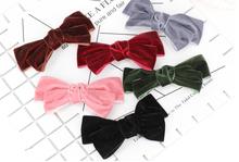 New arrival lovely women vintage velvet double bow Hairpins girl's cute headwear barretta side clips fashion hair accessories 2024 - buy cheap