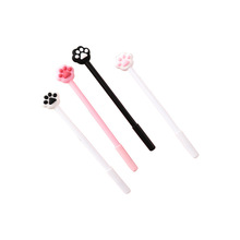 Bolígrafo de Gel Kawaii con huella de gato, bolígrafo de tinta negra de 160mm, Material de oficina, suministros escolares, papelería, regalos para niñas, 0,5 Uds. 2024 - compra barato