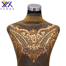 XFX VENUS 1 Piece Handmade Sewing Model Applique Dress Patch Rhinestone Letters Bodice  Patches Beads for Bridal Gown Dress 2024 - buy cheap