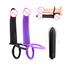 Vibrador em dildo com alça, plugue anal com vibração, produto para adulto, brinquedo sexual para casais 2024 - compre barato