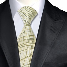 Мужской галстук в полоску, классический, из 100% Жаккардового Шелка, цвета: желтый, зеленый, DN-1173, 2016 2024 - купить недорого