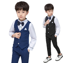 Chaleco y pantalones para niños, traje Formal de caballero, vestido de cumpleaños, boda, escuela, esmoquin de graduación, conjunto de ropa, 2 uds. 2024 - compra barato