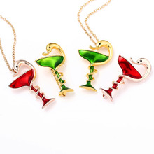 Snake Cup Pendant necklaces Metal Enamel Red Green Trophy Memorial Cup Necklace Animal Clubs Badge Gift For Women Men jewelery 2024 - buy cheap