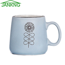 JANKNG 375 mL Kawaii tazas de café de cerámica taza de mano pintado precioso diente de león café taza de leche taza de té elegancia taza regalo de la muchacha de 2024 - compra barato
