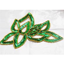 YACKALASI 5 Pcs/Lot Sequined Patches Motif Flower Embroidered Appliqued Green Red Hair decoration Headwear 24*19Cm 2024 - buy cheap