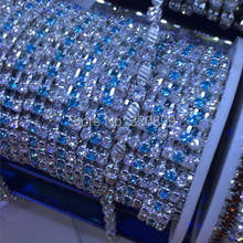 2016NEW! 20 yards/lot blue and crystal rhinestone cup chain trimming for garment accessory 2024 - buy cheap