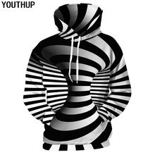 YOUTHUP мужские 3D толстовки стереоскопические толстовки 3D космические с длинным рукавом с капюшоном полосатые мужские толстовки хип-хоп мода уличная одежда плюс размер 2024 - купить недорого