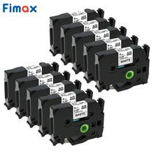 Fimax-Paquete de etiquetas compatibles con Brother p-touch, 10 paquetes, TZe-211, TZe211, 6mm, negro sobre blanco, para Brother p-touch Tze 2024 - compra barato
