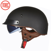 Мотоциклетный шлем TORC vespa, винтажный летний полушлем с внутренним козырьком, шлем в стиле ретро, DOT T55 2024 - купить недорого