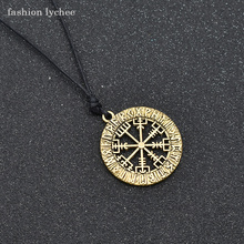 Модные личи античное серебро золото Цвет компас Руна ожерелье мужские Высокое качество ювелирные изделия подарок 2024 - купить недорого