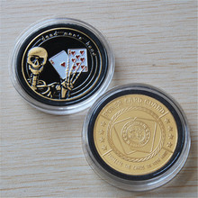 Casino Metal Chip Coin Dead man's hand poker gold coin,Free Shipping 3pcs/lot 2024 - buy cheap