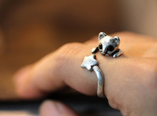 Unique Retro Kitty Cat Adjustable Ring High Quality Design Men's Kitty Cat Promise Rings Women Gift Overwatch Aros 2024 - buy cheap