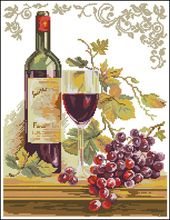 Top Quality Lovely Hot Sell Counted Cross Stitch Kit Grape Wine Grapes Fruit Food Beer 2024 - buy cheap