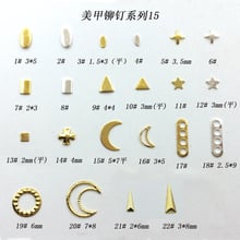 500 unids/pack Japón Corea del arte de uñas partes aleación remaches pernos estrella Cruz Luna triángulo de Metal joyas accesorios para uñas DIY 2024 - compra barato
