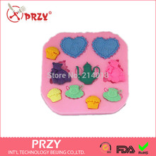 Fondant Cake Decoration Mold Soap Mold 100% Food Grade Raw Material Jelly Mold Love Bear Tea Shaped Silicone Moulds PRZY 001 2024 - buy cheap