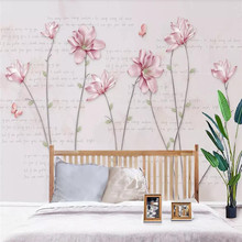 Literary magnolia flower butterfly background wall professional production mural wholesale wallpaper poster photo wall 2024 - buy cheap