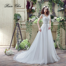 V Neck vestido de noiva A Line Lace Bridal Gown Wedding Dress 2020 2024 - buy cheap