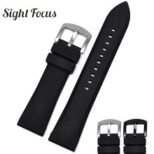 23mm Soft Silicone Sports Watchbands for Mido Blancpain Armani Citizen Black Rubber Strap Wristband Watch Belt Bracelet for Man 2024 - buy cheap