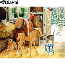 DIAPAI 100% Full Square/Round Drill 5D DIY Diamond Painting "Animal horse cat" Diamond Embroidery Cross Stitch 3D Decor A19049 2024 - buy cheap