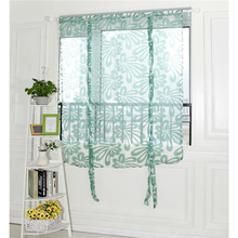 Simple Style Flower Tulle Curtain Living Room Bedroom Jacquard Roman Curtain Sheer Short Door Curtain Kitchen Curtains 2024 - buy cheap