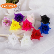 4CM 15pcs 9colors artificial silk tea rose flower heads for diy brooch hair accessory wedding home craft decoration props 2024 - buy cheap