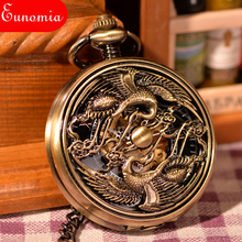 Phoenix New Arrival Fashion Bronze Steampunk Mechanical Pocket Watch Men Women Necklace Clock Vintage Skeleton Pocket Watch 2024 - buy cheap