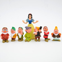 Disney 8 шт./компл. 3-8 см принцесса Белоснежка и семь гномов ПВХ Фигурки игрушки куклы Коллекционные игрушки для детских подарков 2024 - купить недорого