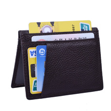 Genuine Leather Men Business Card Holder Auto Document Driver's License Wallet Women ID Bank Credit Cardholder Purse 2024 - buy cheap