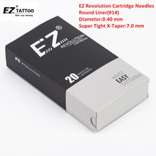 EZ Revolution-cartucho de tatuaje con delineador redondo, Agujas para tatuaje y maquillaje permanente, #14 (0,40mm), cono X súper apretado 2024 - compra barato