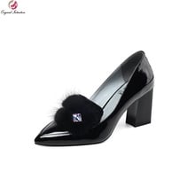 Zapatos de tacón con punta puntiaguda para mujer, calzado Sexy de charol Real, para verano y primavera, Size4-8.5 2024 - compra barato