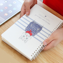 Korea stationery A5 slammed loose-leaf the coil Large notebook notepad diary 2024 - buy cheap