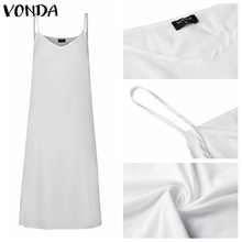 VONDA Dresses Summer Lining Dress Women 2021 Sexy V Neck Spaghetti Strap Inner Dress Vest Sleeveless Vestidos  2024 - buy cheap