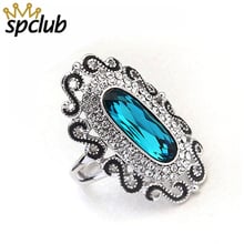 Luxury Antique Ring For Women Vintage Crystals From Swarovski Jewelry Bohemian Silver Color Genuine Crystal Charm Punk Ring 2024 - buy cheap