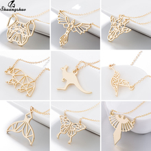 Shuangshuo Stainless Steel Bear Pendants Necklaces For Women Choker Neckalce Fashion Jewelry Dog Bird Gold Collares Largos Kolye 2024 - buy cheap