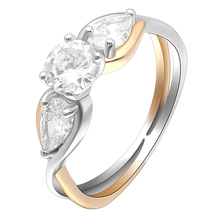 Роскошные Романтические кольца с фианитом, женские кольца золотистого и серебристого цвета, элегантный декор для свадьбы и помолвки 2024 - купить недорого