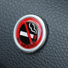 Логотип для стайлинга автомобиля из нержавеющей стали, наклейки без смокинга, наклейки Sar, не курить, металлический знак, наклейка для автомобиля 2024 - купить недорого