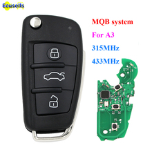 MQB semi intelligent Modified Folding flip Remote Key 3 button 315MHz 433MHz A6L use for Audi A3 with 49 chip 2024 - buy cheap