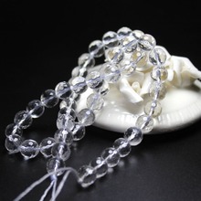 Atacado contas de pedra facetadas com cristal branco natural de alta qualidade para confecção de joias bracelete diy 4/ 6/8/9/22mm fio de 10/12'' 2024 - compre barato
