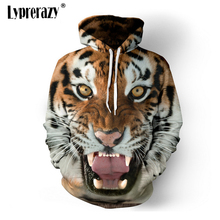 Lyprerazy мужские толстовки в стиле хип-хоп Толстовка Забавный 3D Тигр Мода размера плюс толстовка мужской спортивный костюм унисекс пуловеры 2024 - купить недорого
