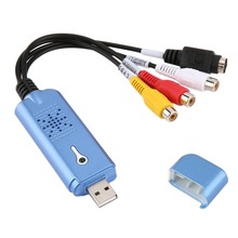 New Portable USB 2.0 Easycap Video Audio Capture Card Adapter VHS DC60 DVD Converter Composite RCA Blue Wholesale 2024 - buy cheap