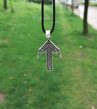 LangHong-collar de plata de primera ley para hombre, Gargantilla, estilo nórdico, 1 unidad, vikingos, TIWAZ/TYR, talismán 2024 - compra barato