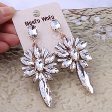 NeeFu WoFu-pendientes de resina para mujer, aretes de cristal, exageración, grandes, charm 2024 - compra barato