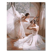 RIHE ballet Doble sin marco DIY pintura al óleo por números, cuadro Digital para sala de estar, cuadro de arte de pared 40X50cm 2024 - compra barato