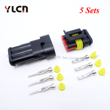 Free Shipping High Quality 3 Pin Way 5 Sets NEW Car Auto Sealed Waterproof  Electrical Wire Connector Plug Set 2024 - buy cheap
