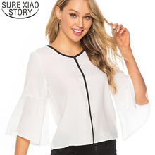 Blusas da moda 2021, blusas brancas para mulheres plus size chiffon camisas de mulher, tops e blusas harajuku 3862 50 2024 - compre barato