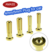10pcs  4mm 5mm Amass Quality Products Banana Plug Connector Male for RC Motor ESC Battery Part Gold Plated 2024 - buy cheap